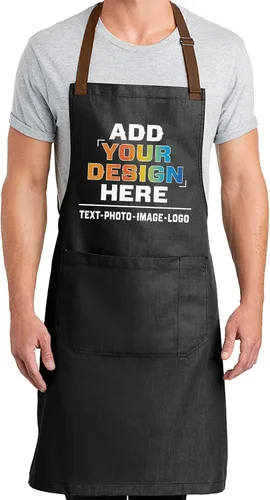 Vista 8 de NACRE APPAREL Delantal con pechera personalizado para hombres y mujeres, añade tu diseño de logotipo, diseño de foto, delantal de chef personalizado