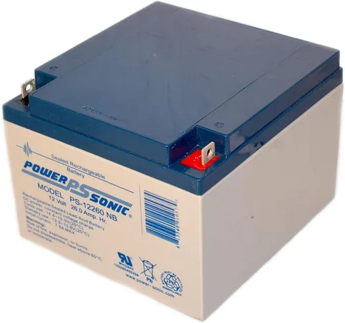 Vista 2 de Power Sonic PS-12260NB 12V, 26.0Ah Batería de plomo recargable con tuercas y pernos