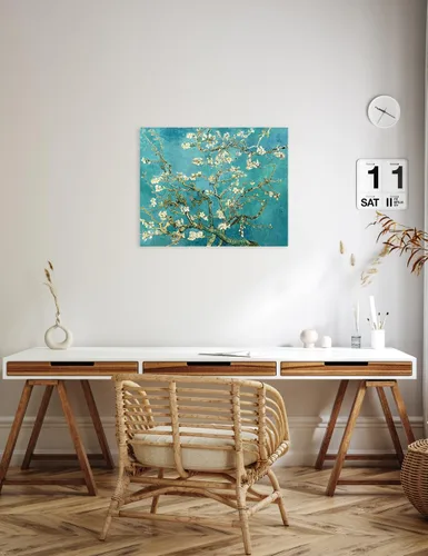 Vista 3 de Serie de pinturas de Vincent Van Gogh (favoritos). Reproducción de arte clásico de Van Gogh, impreso en lienzo, Algodón, Almond Blossom, 16x20