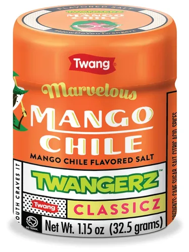 Vista 2 de Twang erz Snack Topping, Mango Chile, coctelera de 1.15 onzas (paquete de 20)