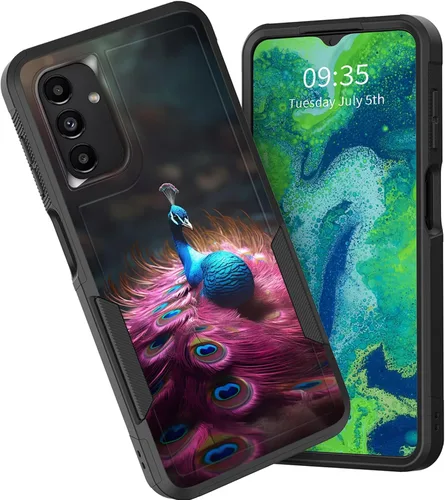 Vista 17 de Funda protectora para Galaxy A13 5G, doble capa híbrida resistente a prueba de golpes, policarbonato duro, silicona suave, TPU, funda protectora