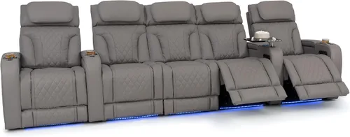 Vista 83 de Seatcraft Luminis 365 - Asiento de cine en casa (fila de 2 biplazas), color carmesí