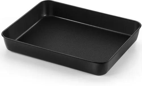 Vista 10 de TeamFar Sartén para lasaña, 9.4 x 7 x 2 pulgadas de acero inoxidable para hornear horneado profundo para horno tostador, sartén rectangular de Negro