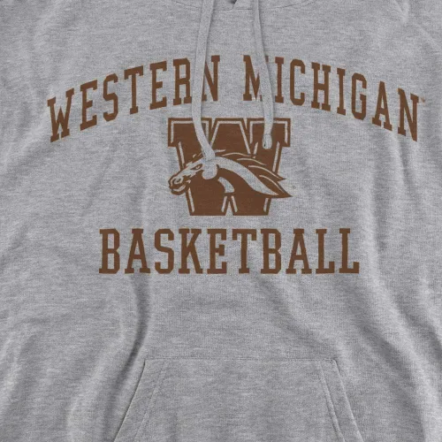 Vista 2 de Western Michigan University Sudadera con capucha oficial de baloncesto unisex para adultos