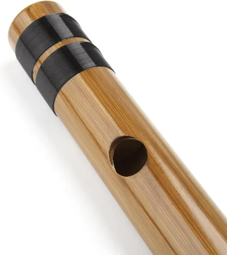 Vista 5 de Flauta de bambú japonesa con líneas negras 7/8 Hon hecho a mano Instrumento musical de bambú (7 Hon)