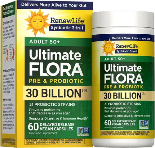 Vista 8 de Renew Life –Última flora para adultos 50 + Suplemento Probiótico de 30 mil millones, 90 unidades (Ex fórmula senior), 631257595607, 30, 1, 1