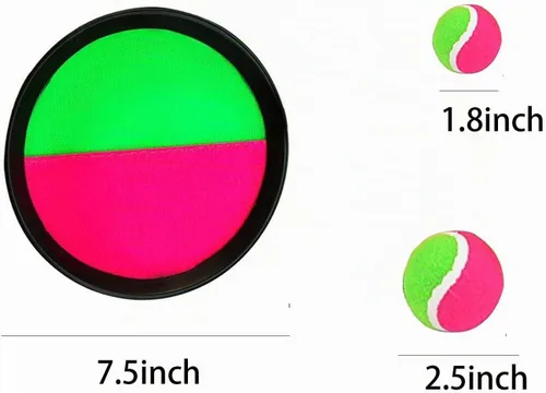 Vista 2 de Juego de pelota para lanzar y atrapar con 2 paletas, 2 bolas, ideal para desarrollar la coordinación mano-ojo