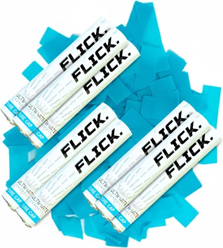 Vista 32 de Ultimate Confetti - Paquete de 8 varitas de confeti azul bebé - Palitos de mano de 6 pulgadas de papel de seda biodegradable para bodas, cumpleaños