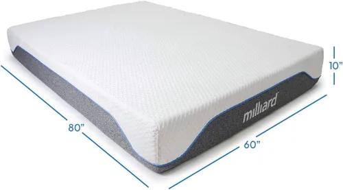 Vista 3 de Milliard Colchón de espuma viscoelástica semifirme de 10 pulgadas Certificado CertiPUR-US Alivio de presión (Queen)