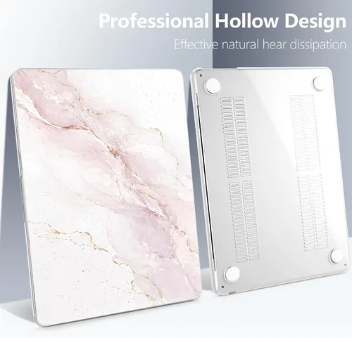 Vista 6 de Batianda Case for MacBook Air 15" 2026 M5 M4 M3 M2 Chip, Rose Marble