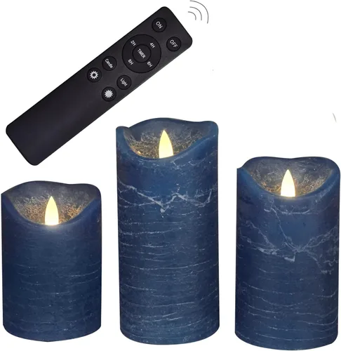 Vista 8 de CANDLE CHOICE Velas sin llama que cambian de color a pilas con temporizador remoto, cera real, parpadeante, eléctrica, multicolor, luces LED
