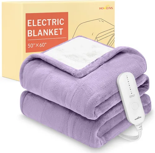 Vista 17 de HOMLYNS LuxeHeat - Manta térmica eléctrica tamaño King, manta térmica de franela suave Sherpa con 10 ajustes de calor, temporizador de 1 a 10 horas