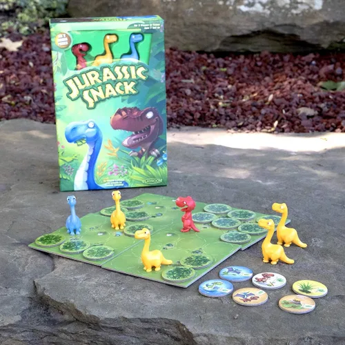 Vista 3 de Jurassic Snack: divertido juego de mesa para jugar contra amigos y familiares, mantén tus dinosaurios vivos y alimentados para ganar, divertido
