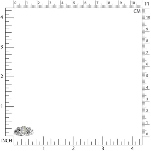 Vista 2 de Silvershake Anillo de plata de ley 925 con forma ovalada natural, 0.315 x 0.236in, estilo victoriano