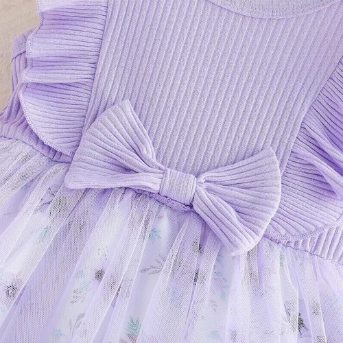 Vista 6 de Toddler Baby Girl Summer Outfit Seaside Skirt Sundress Summer Floral Dress Tulle Dress