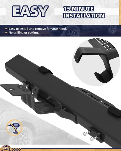 Vista 6 de 2 escalones EZ-Steps aptos para Ford Bronco 2021-2025 de 2/4 puertas en riel de roca OEM, reemplazo para estribos laterales