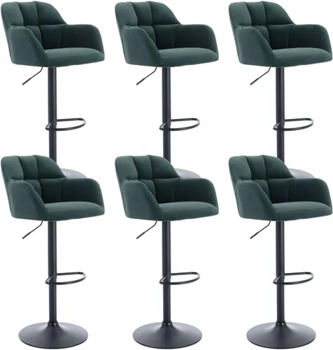 Vista 27 de ROCITY Juego de 2 taburetes de bar de terciopelo con respaldo, silla de bar beige para isla de cocina, taburetes de bar modernos con patas de metal