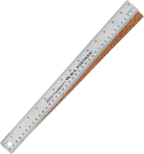 Vista 11 de Regla de metal de 12 pulgadas de Breman Precision con respaldo de corcho – Regla de borde recto de acero inoxidable, flexible, antideslizante