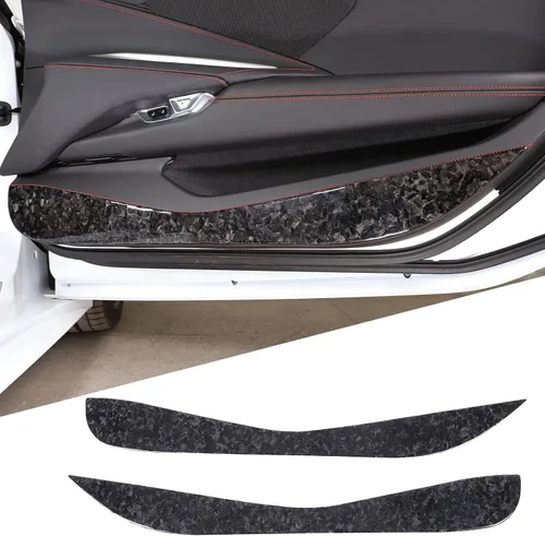Vista 11 de Cubierta de protección contra patadas para puerta, protector de panel compatible con Corvette C8 Z06 2020-2025, decoración de fibra de carbono