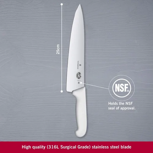 Vista 3 de Victorinox 5200725 Cuchillo de chef 10" hoja 2-1/4" ancho en mango blanco Pro handl