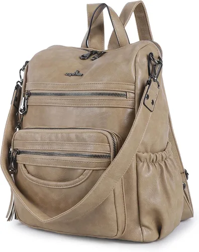 Vista 22 de Bolsos mochila monedero de piel sintética para mujer, bolsas con zíper, mochilas de hombro casuales