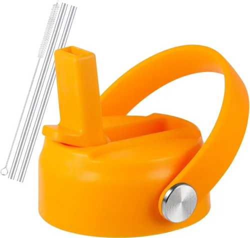 Vista 16 de Tapa de popote RRegeny para Hidromatraz de Boca Ancha 32 40 oz, Tapas con asa flexible compatible con Hidromatraz, Tapa deportiva de repuesto
