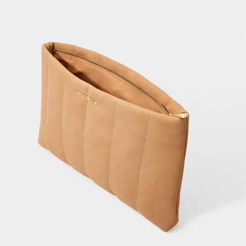 Vista 2 de KATIE LOXTON Kayla - Bolso de mano acolchado de piel vegana para mujer, color marrón, Beige Bronceado
