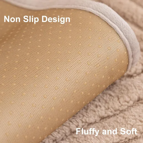 Vista 5 de Funda de sofá suave y sólida, lavable, funda antideslizante de felpa para sofá modular de 3 cojines, funda de sofá afilada L, protector de muebles