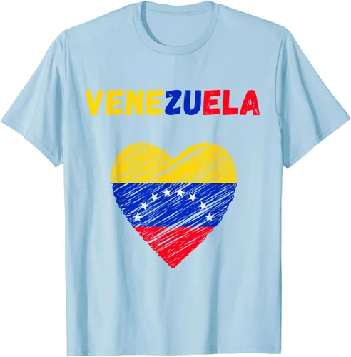 Vista 94 de Camiseta con la bandera venezolana con corazón de Venezuela, Negro
