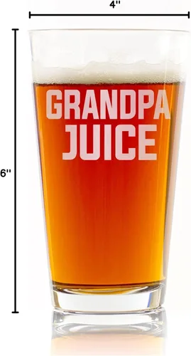 Vista 5 de GRANDPA JUICE - Vaso de cerveza – Regalo divertido para papá, tío abuelo de hija, hijo, esposa, día del padre (personalizado)