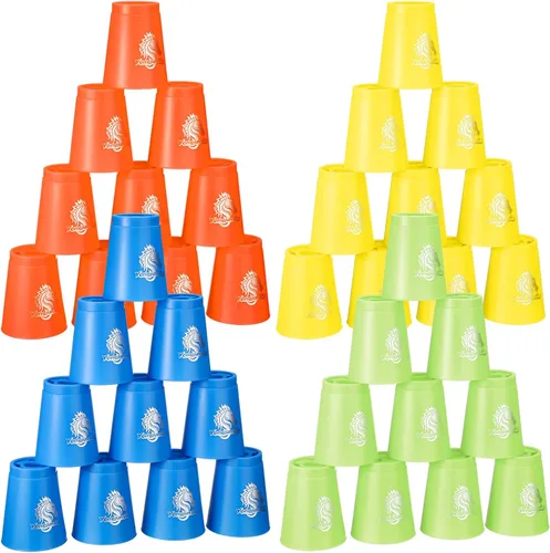 Vista 7 de Libima Juego de 48 tazas deportivas apilables, juegos clásicos, juego de entrenamiento de velocidad para niños y niñas, adultos, fiesta familiar