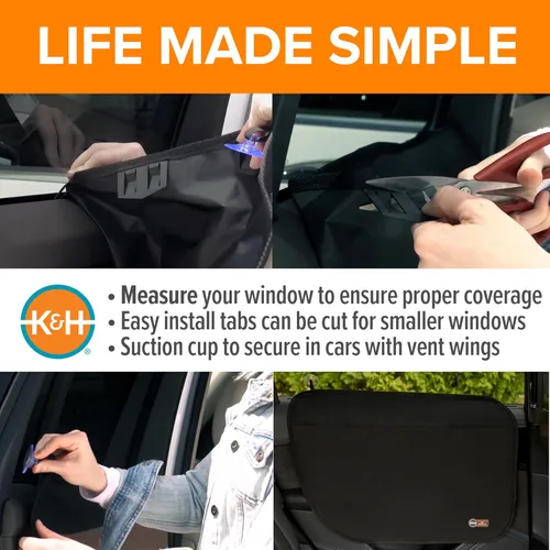 Vista 6 de K&H - Protector de puerta de coche para perros, paquete de 2, 27 x 19 Negro