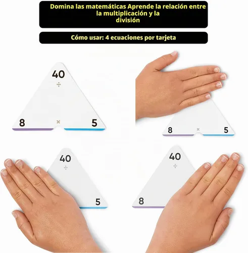 Vista 5 de Tarjetas flash triangulares de matemáticas galardonadas – 376 datos de multiplicación y división (0–12) – Aprendizaje basado en maestría, codificado