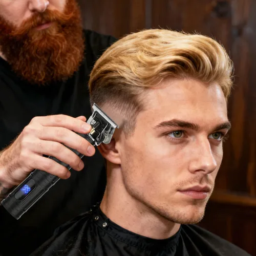 Vista 6 de Soonsell Cortapelos para hombres, juego de cortapelos y recortadora de peluquería profesional, cortadora de pelo inalámbrica para peluquero, juego