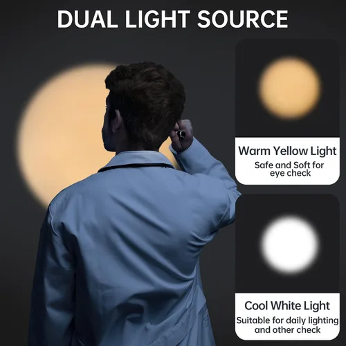 Vista 5 de RISEMART Luz de bolígrafo para enfermera, luz LED médica recargable, blanco cálido/frío y atenuación continua, luz médica portátil para enfermera
