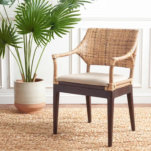 Vista 2 de SAFAVIEH Home Collection Carlo - Silla con brazos, color miel