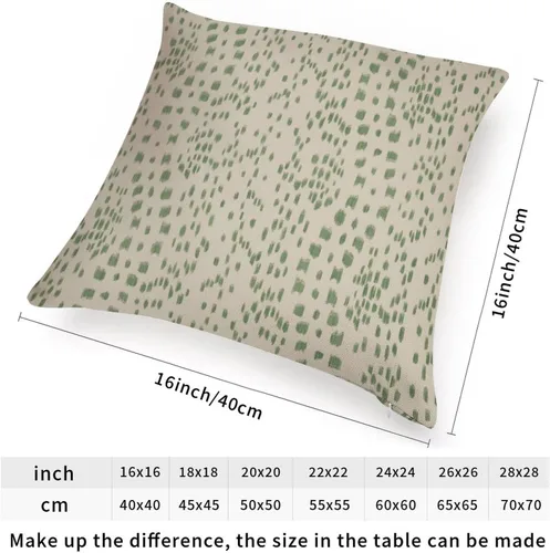 Vista 2 de Funda de cojín decorativa con estampado de guepardo verde peridoto para sofá, funda de almohada verde crema con estampado de leopardo con A-16