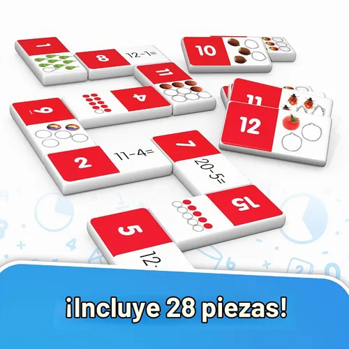 Vista 2 de Junior Learning Dominoes Subtraction Blanco 7.8 H x 4.7 L x 1.5 W