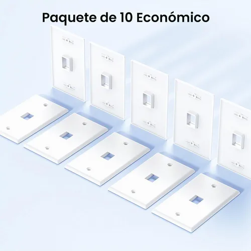 Vista 7 de Cable Matters - Paquete de 10 placas de pared Keystone de perfil bajo de 1 puerto