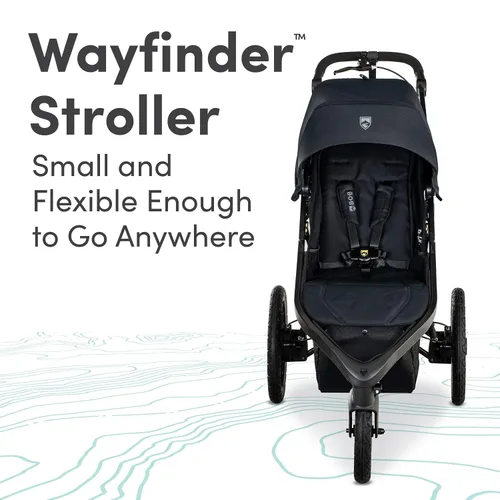 Vista 2 de BOB Gear Wayfinder Cochecito para Trotar con Suspensión Dual Independiente, Neumáticos Llenos de Aire, y Capacidad de Peso de 75 Libras, Nightfall