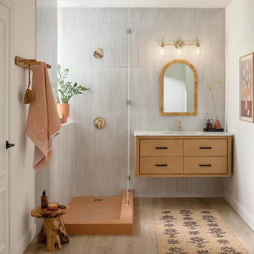 Vista 5 de Kichler Kavi - Lámpara de tocador de baño de 3 luces, bronce champán Champagne bronce
