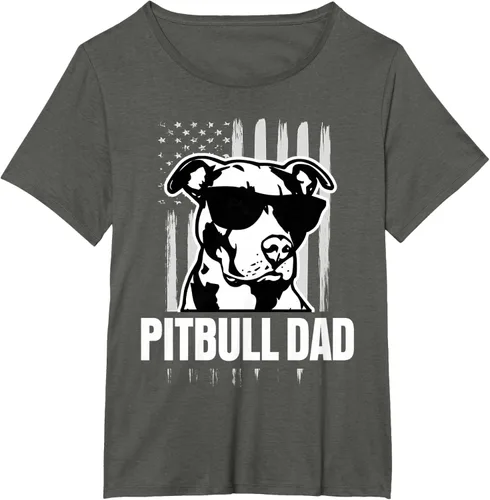 Vista 35 de Pitbull Dad - Camiseta para hombre con orgullo American Pit Bull Dog, Negro, S