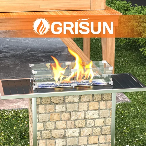 Vista 7 de Grisun Protector de viento rectangular de vidrio para hoguera, 30 x 6 x 6 pulgadas, protector de vidrio templado resistente al calor de 5/16