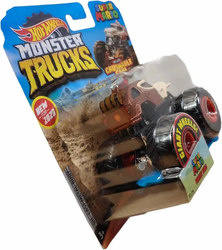 Vista 4 de Hot Wheels Monster Trucks Escala 1:64 Super Mario Donkey Kong 30/75 Incluye Coche Triturable
