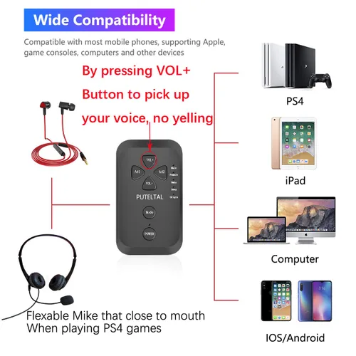 Vista 2 de Voice ChangerDisguiserModulator for PS4PS5Xbox OnePCPhoneLaptops with Adjustable Voice Functions