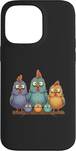 Vista 21 de Chicken: My Cluck Crew, Three Big Hens + Four Tiny Chicks Case for iPhone 16