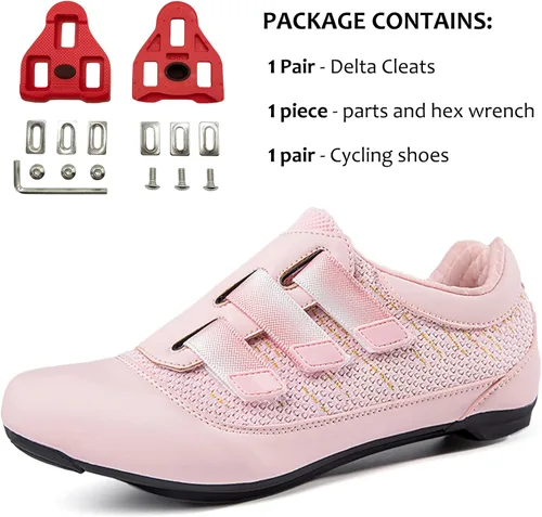 Vista 2 de NOXNEX Zapatos de ciclismo para hombre y mujer, compatibles con Peloton SPD Pedal Indoor Road Cycling Shoes