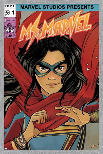 Vista 13 de Trends International Marvel Ms. Marvel - Póster de pared de cómic, 22.4 pulgadas de largo x 14.7 pulgadas, versión enmarcada en madera de granero