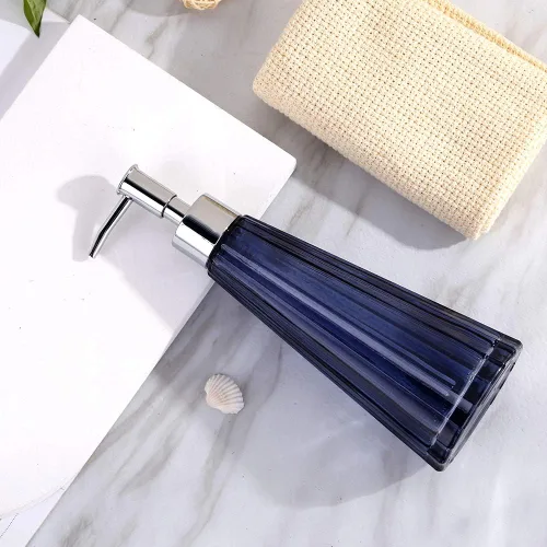 Vista 3 de YunNasi Dispensador de jabón con bomba, dispensador de jabón líquido recargable para encimera de baño, fregadero de cocina (azul)