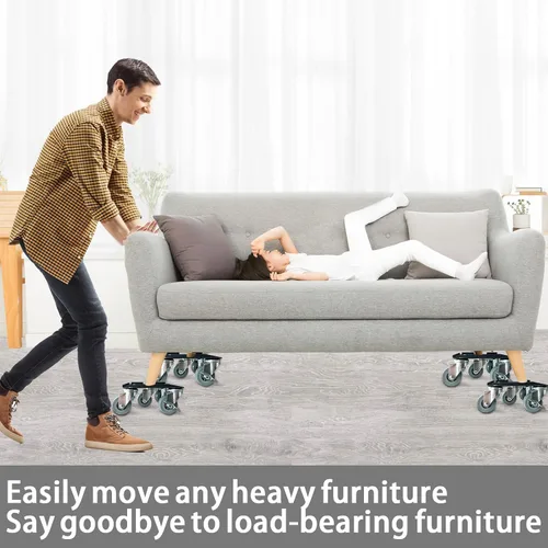 Vista 3 de Mueva de muebles con 5 ruedas, deslizadores de muebles de gran tamaño, herramienta elevadora de panel de acero al carbono para mover muebles